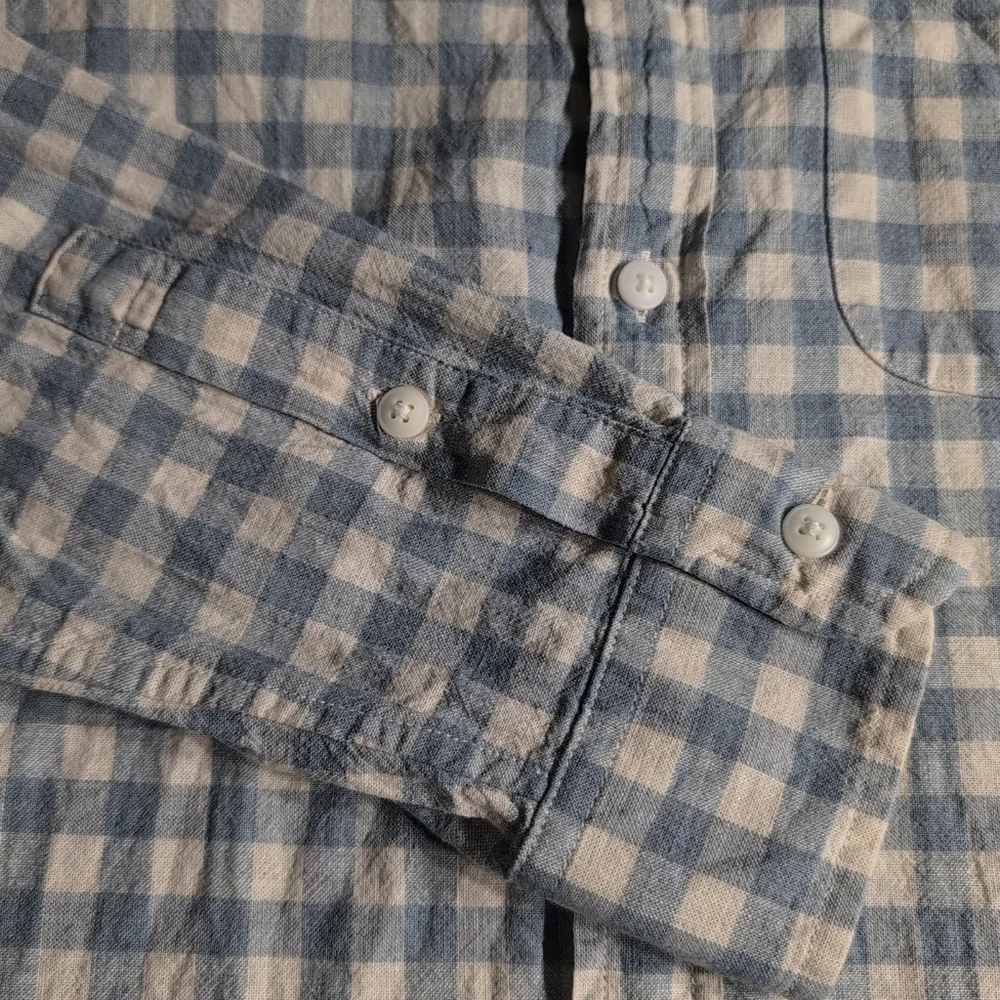 J. Crew Blue and Cream Checkered Men's Shirt